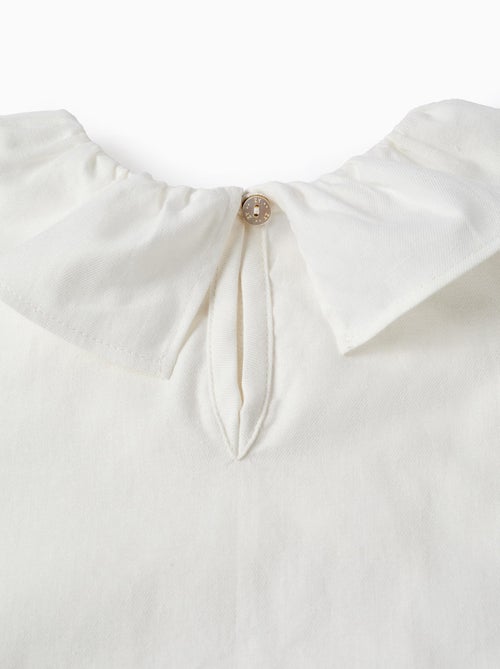 Chemisier en Sergé de Coton avec Rubans Ondulés - Kiabi