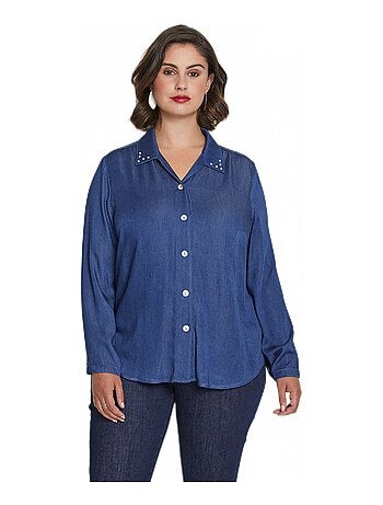 Chemisier en tissu fluide col bijou