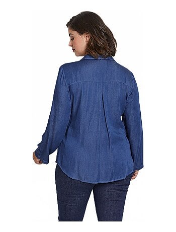 Chemisier en tissu fluide col bijou