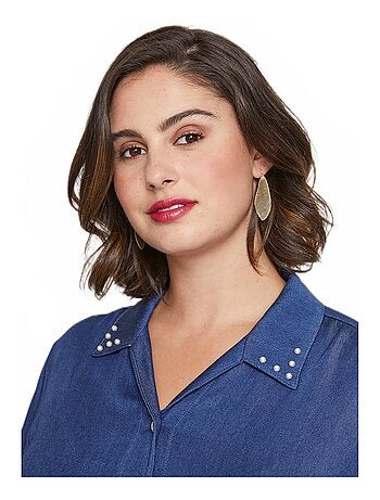 Chemisier en tissu fluide col bijou