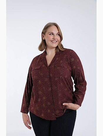 Chemisier en viscose à pois avec détail foil