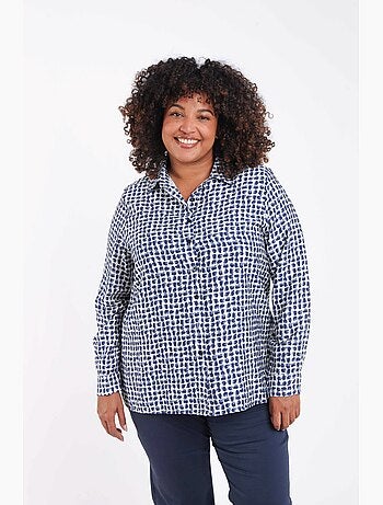 Chemisier en viscose imprimé graphique