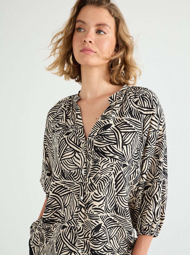 Chemisier en viscose, MO Fashion Beige - Kiabi