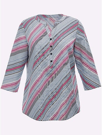 Chemisier encolure arrondie avec petit v - taille standard - moda vilona