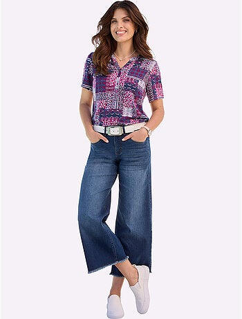Chemisier Encolure Arrondie Avec Petit V - Taille Standard - Moda Vilona