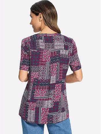 Chemisier Encolure Arrondie Avec Petit V - Taille Standard - Moda Vilona