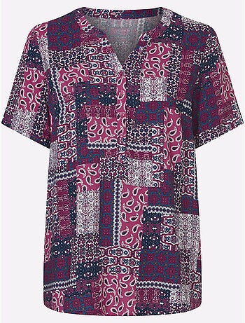 Chemisier Encolure Arrondie Avec Petit V - Taille Standard - Moda Vilona