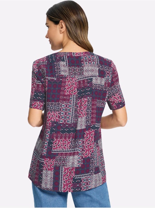 Chemisier Encolure Arrondie Avec Petit V - Taille Standard - Moda Vilona - Kiabi Chemisier Encolure Arrondie Avec Petit V - Taille Standard - Moda Vilona - Kiabi