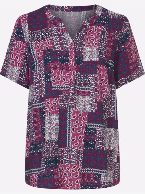 Chemisier Encolure Arrondie Avec Petit V - Taille Standard - Moda Vilona - Kiabi Chemisier Encolure Arrondie Avec Petit V - Taille Standard - Moda Vilona - Kiabi