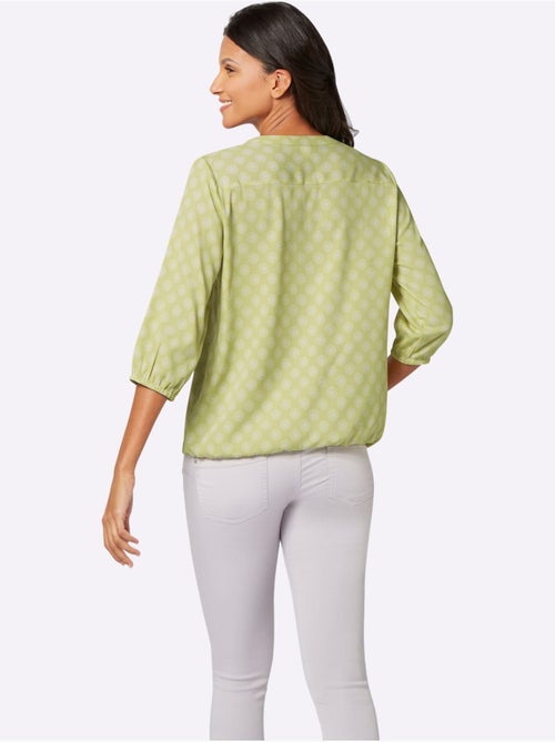 Chemisier encolure V à manches trois-quarts avec motif géométrique - Taille standard - Moda Vilona - Kiabi