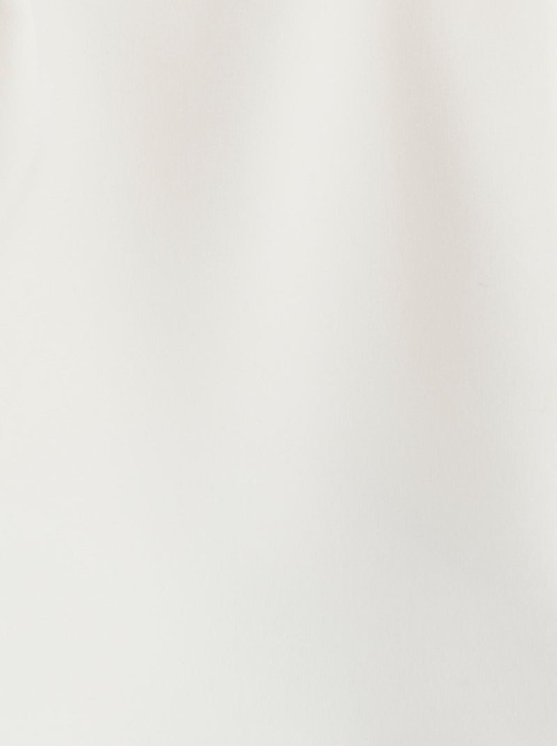 Chemisier esprit jabot brodé - Damart Blanc cassé - Kiabi