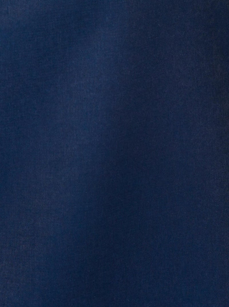 Chemisier esprit jabot brodé - Damart Bleu marine - Kiabi