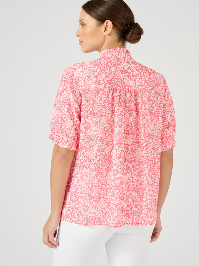 Chemisier fantaisie volantée - Damart Rose - Kiabi