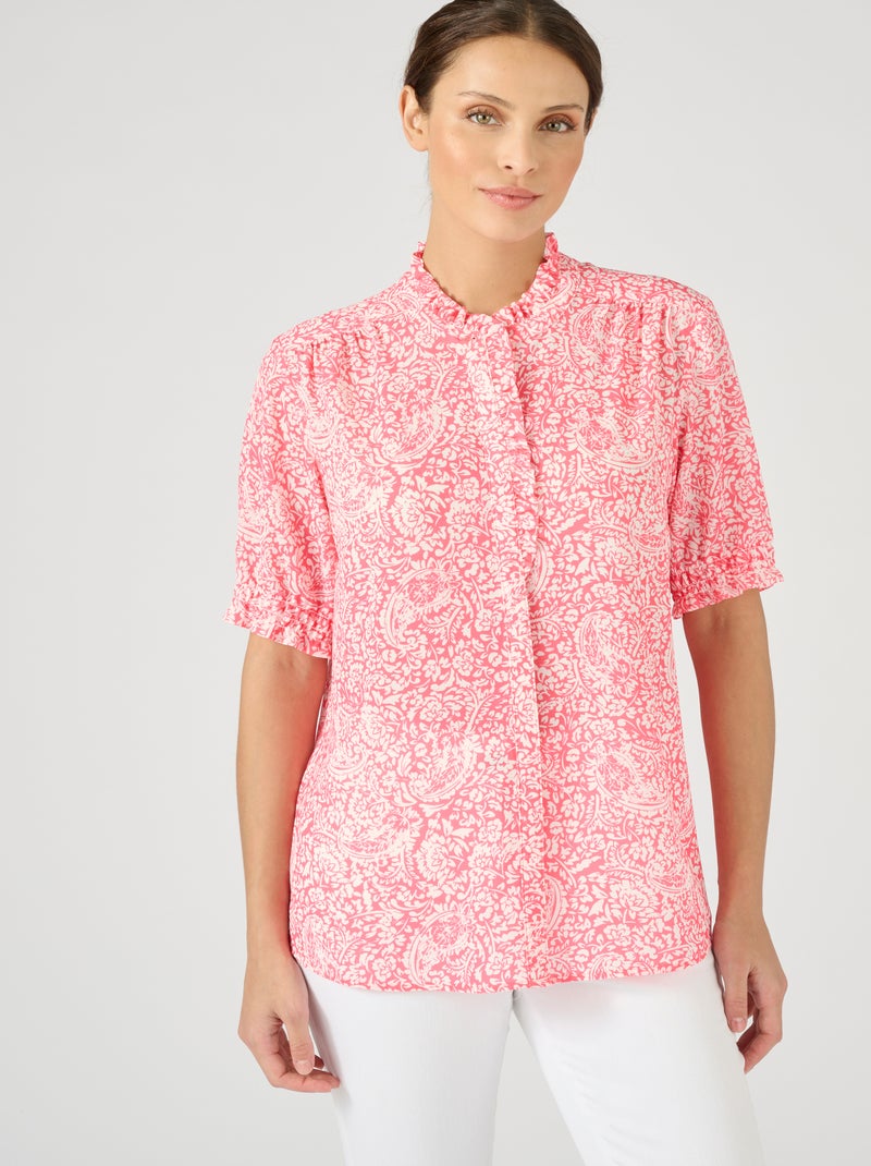 Chemisier fantaisie volantée - Damart Rose - Kiabi