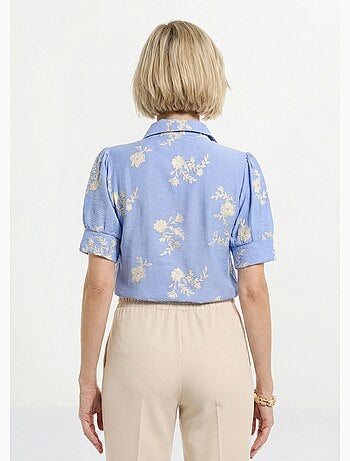 Chemisier femme brodé manches bouffantes - afibel