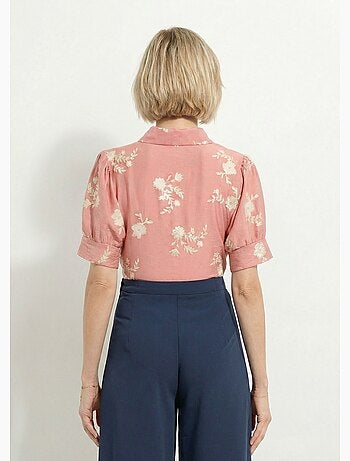 Chemisier femme brodé manches bouffantes - afibel
