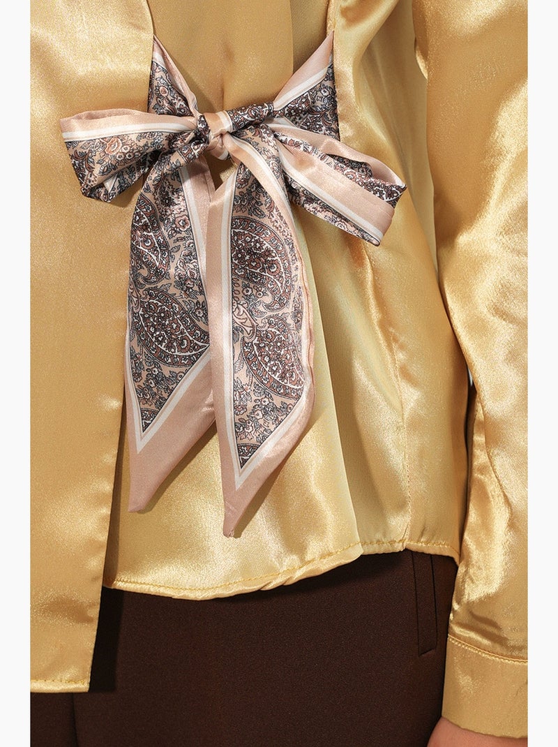 Chemisier femme en satin à nouer bdart Ambre - Kiabi