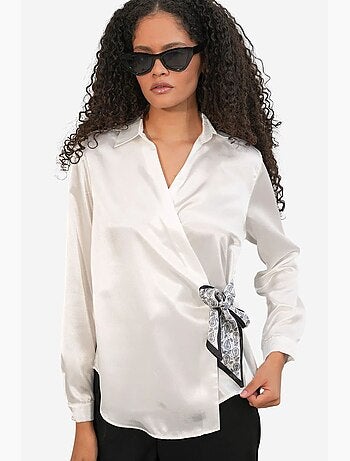 Chemisier femme en satin à nouer bdart