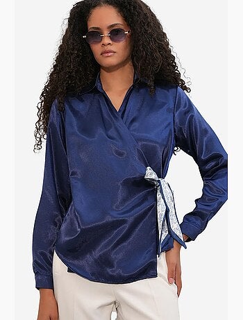 Chemisier femme en satin à nouer bdart