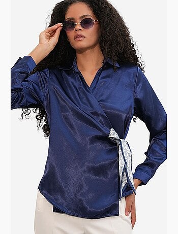 Chemisier femme en satin à nouer bdart