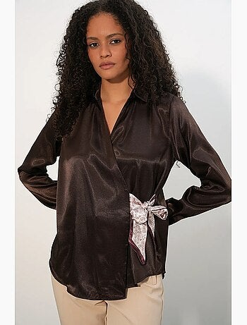 Chemisier femme en satin à nouer bdart