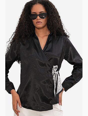 Chemisier femme en satin à nouer bdart