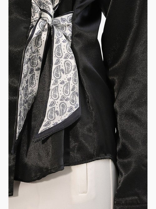 Chemisier femme en satin à nouer bdart - Kiabi Chemisier femme en satin à nouer bdart - Kiabi
