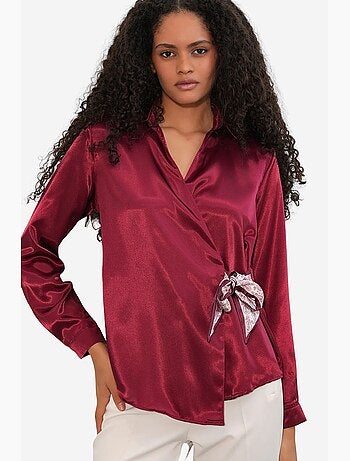 Chemisier femme en satin à nouer bdart