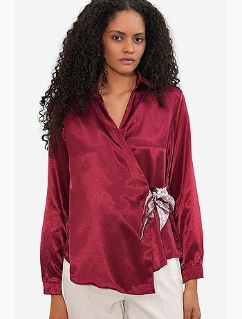 Chemisier femme en satin à nouer bdart