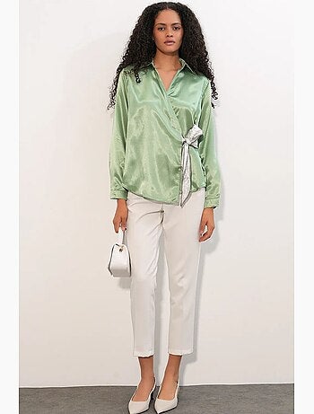 Chemisier femme en satin à nouer bdart