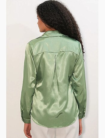 Chemisier femme en satin à nouer bdart
