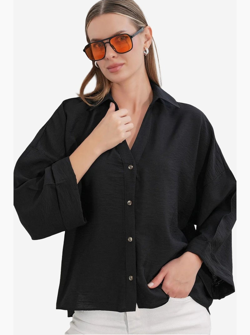 Chemisier femme en viscose et nylon bdart Noir - Kiabi