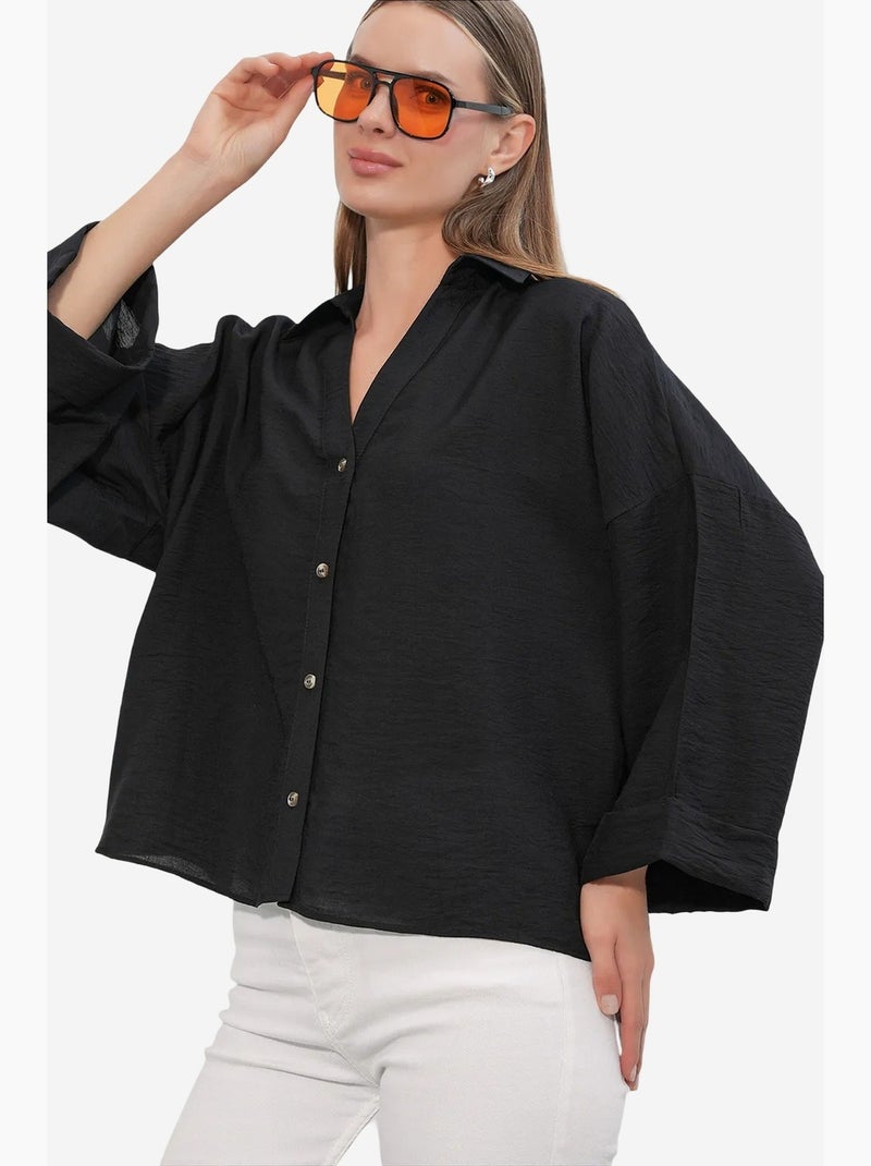 Chemisier femme en viscose et nylon bdart Noir - Kiabi