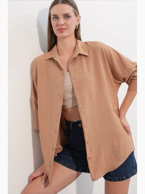 Chemisier femme long oversize bdart - Kiabi Chemisier femme long oversize bdart - Kiabi