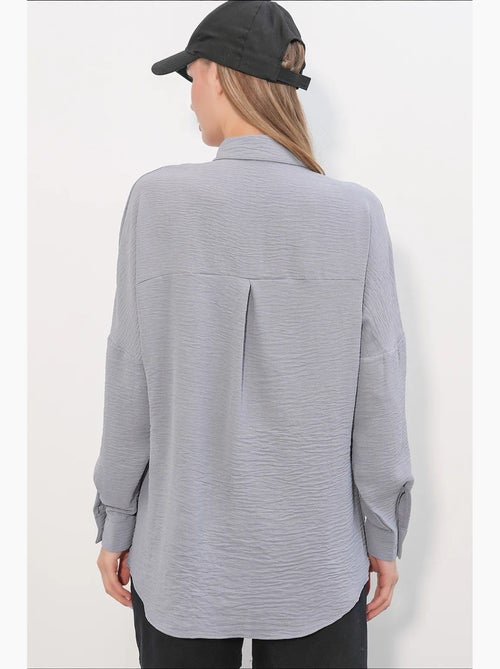 Chemisier femme long oversize bdart - Kiabi Chemisier femme long oversize bdart - Kiabi
