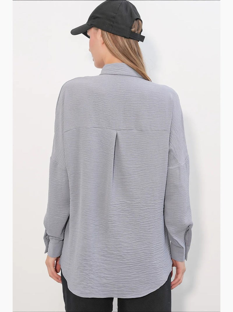 Chemisier femme long oversize bdart Gris - Kiabi