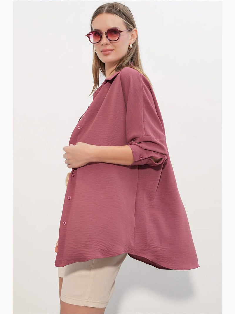 Chemisier femme long oversize bdart Mauve - Kiabi