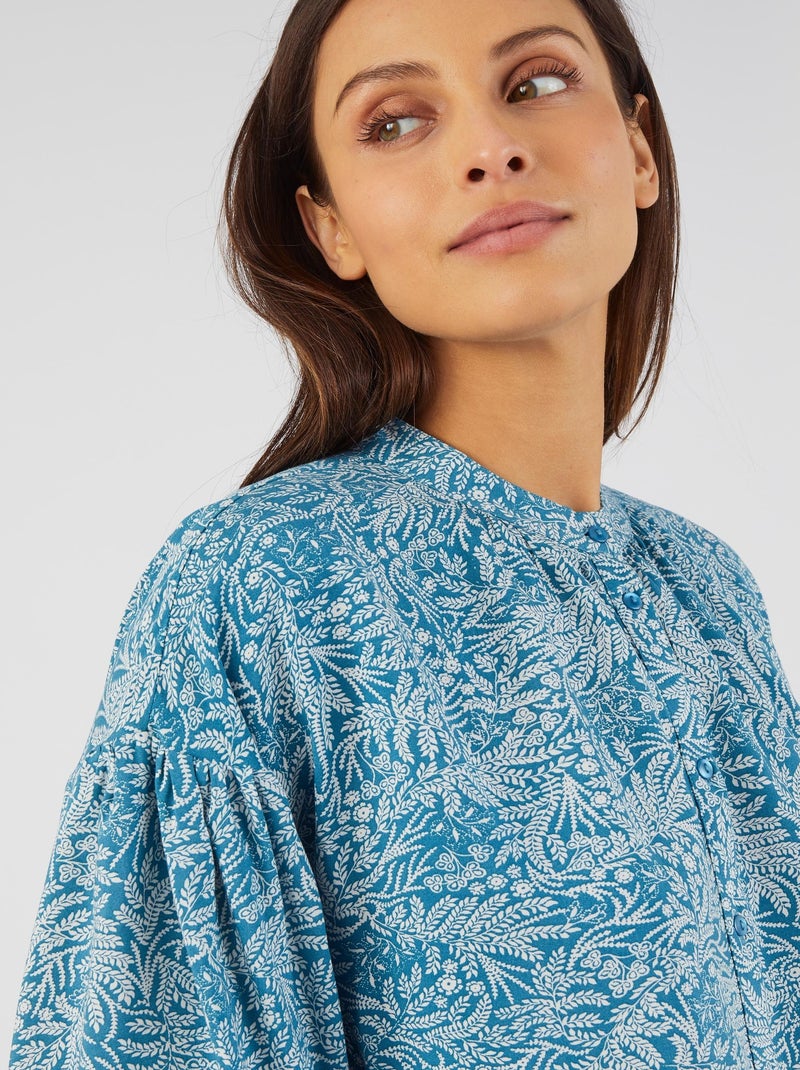 Chemisier fibres pure viscose Lenzing(TM) EcoVero(TM) - Damart Bleu - Kiabi