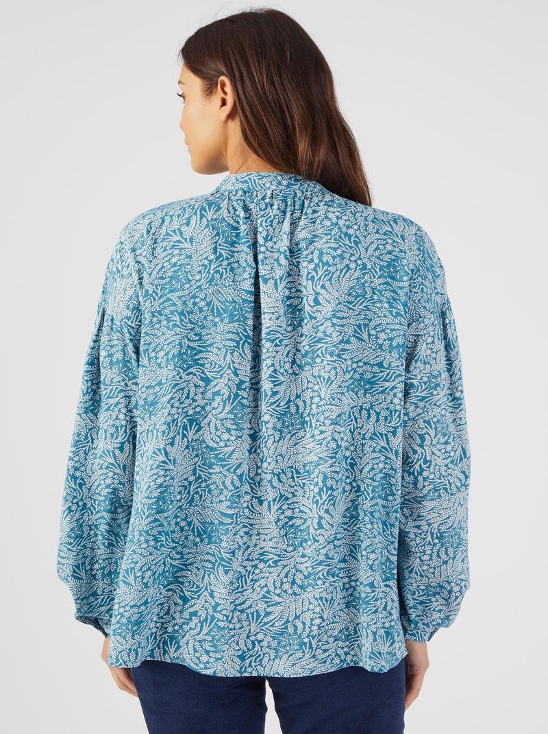 Chemisier fibres pure viscose Lenzing(TM) EcoVero(TM) - Damart Bleu - Kiabi