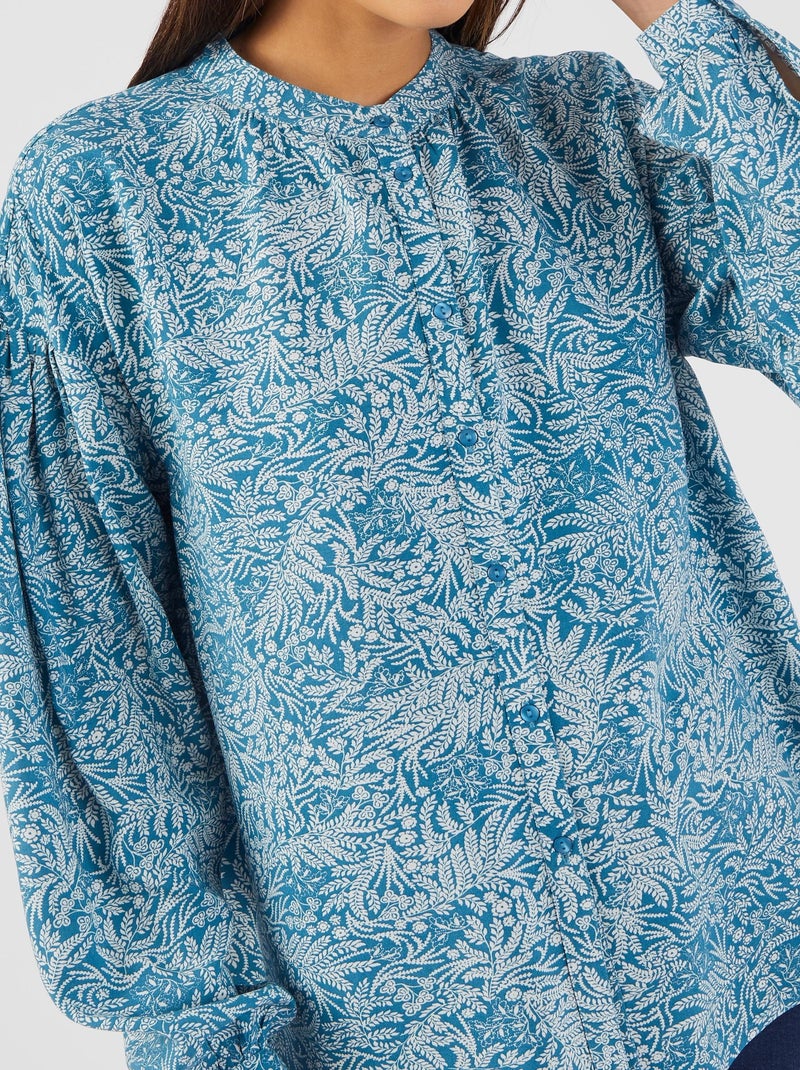 Chemisier fibres pure viscose Lenzing(TM) EcoVero(TM) - Damart Bleu - Kiabi