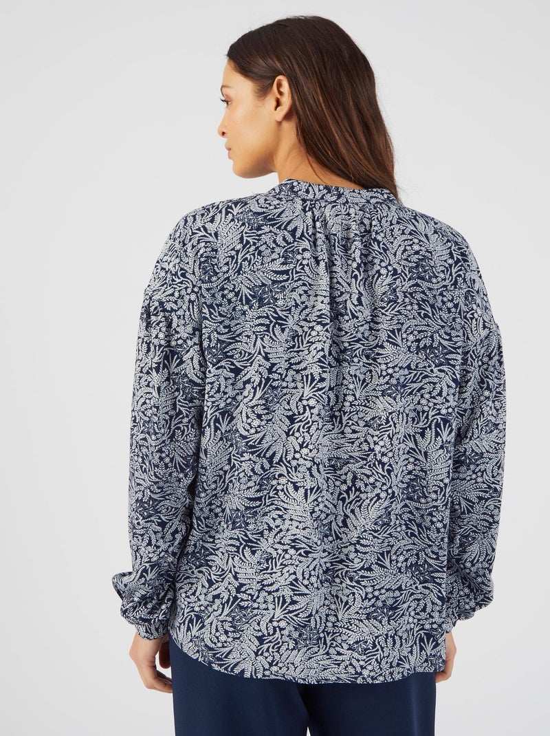 Chemisier fibres pure viscose Lenzing(TM) EcoVero(TM) - Damart Bleu marine - Kiabi