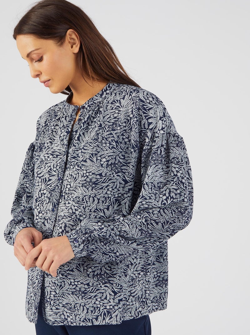 Chemisier fibres pure viscose Lenzing(TM) EcoVero(TM) - Damart Bleu marine - Kiabi