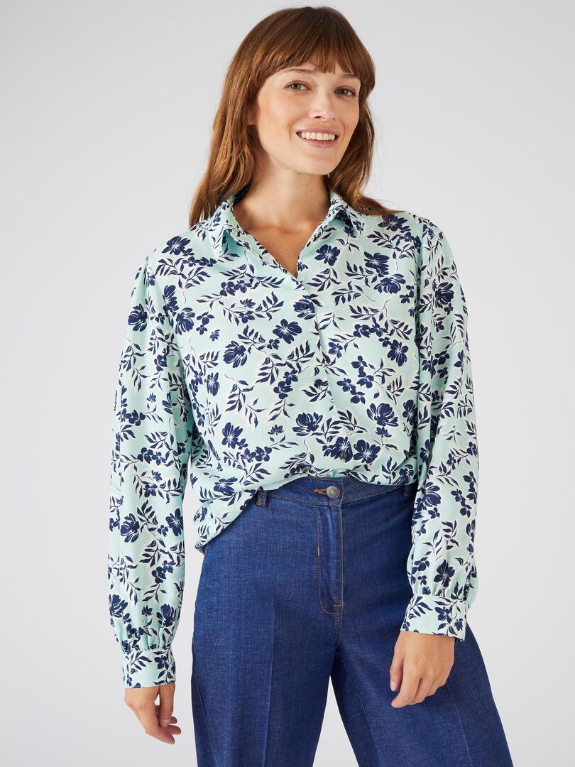 Manches Longues Chemisier Femme Chez Damart Chemisier Imprimé Pure Viscose Damart La Redoute