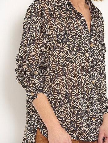 Chemisier fil brillant manches avec pattes - AFIBEL