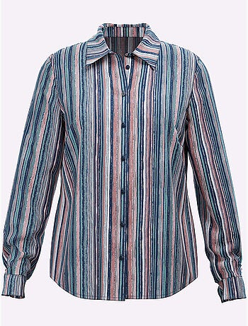 Chemisier fines rayures longues affinantes - taille standard - moda vilona
