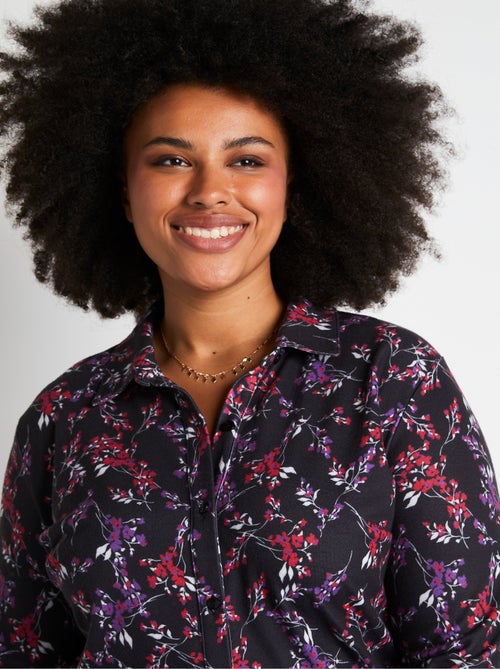 Chemisier fleuri maille chaude - Kiabi