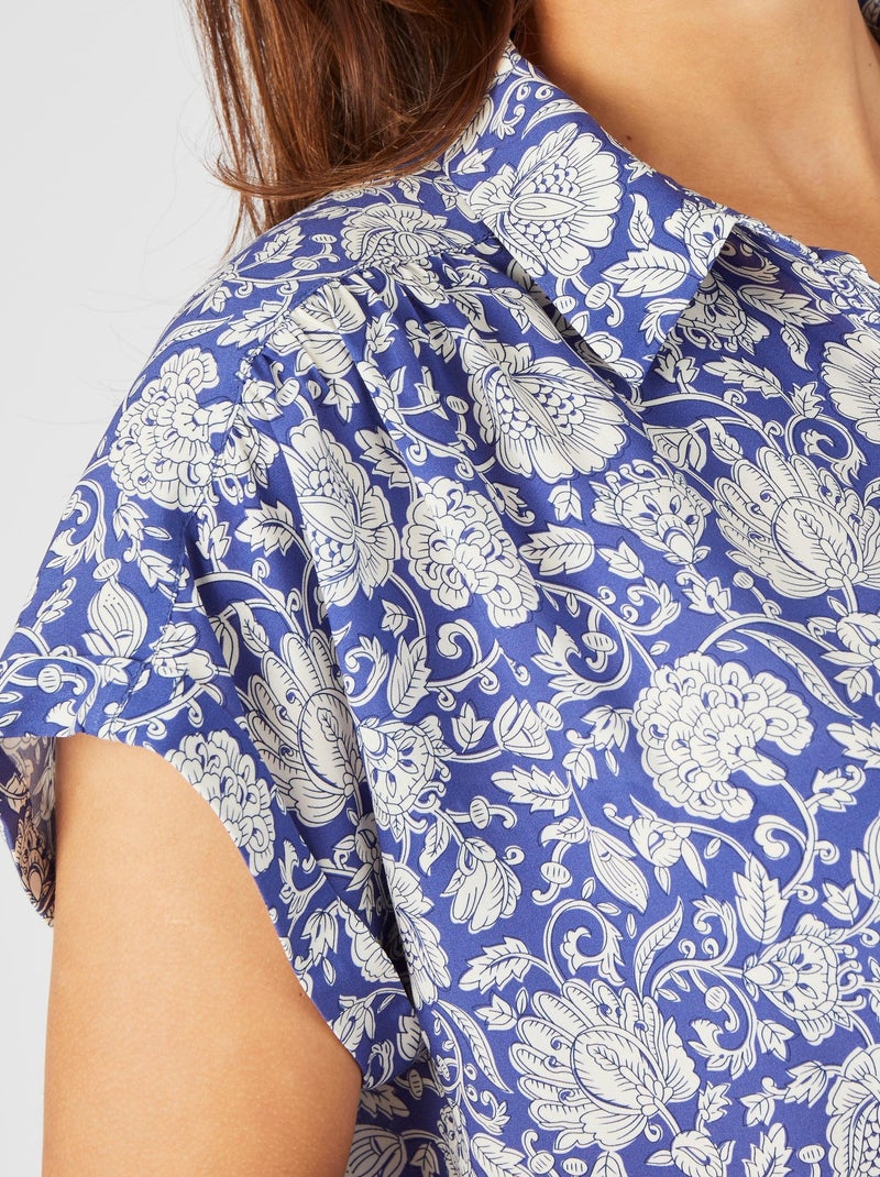 Chemisier fleuri ou rayé Climatyl - Damart Bleu - Kiabi