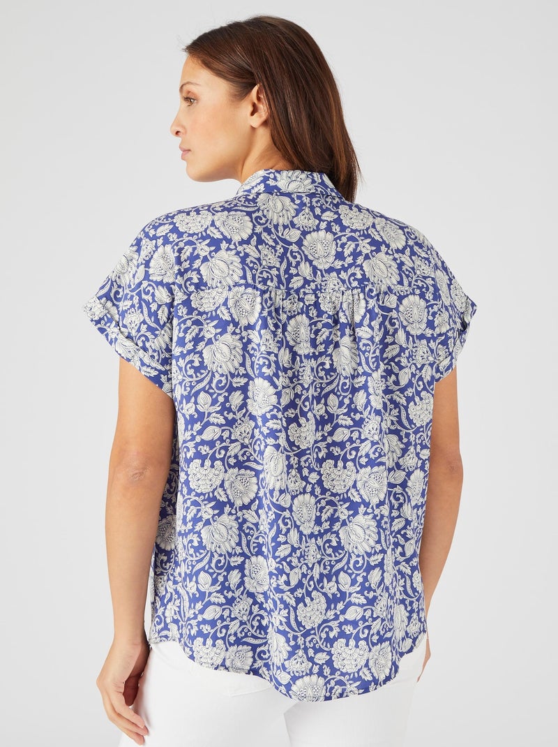 Chemisier fleuri ou rayé Climatyl - Damart Bleu - Kiabi