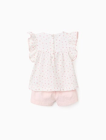 Chemisier Floral + Short en Coton