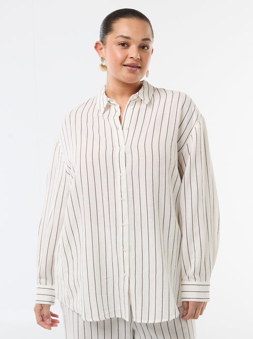 Chemisier fluide à manches longues - Kiabi